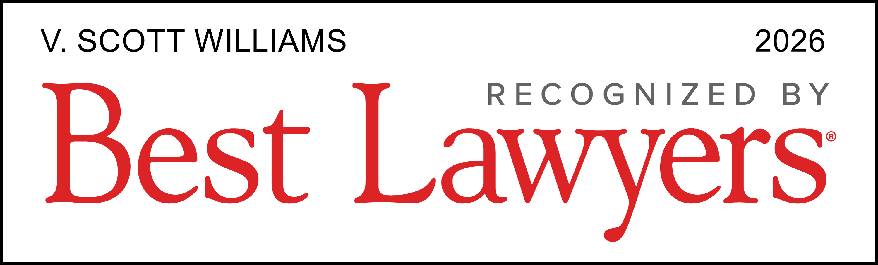 V. Scott Williams 2026 Recognized By Best Lawyers